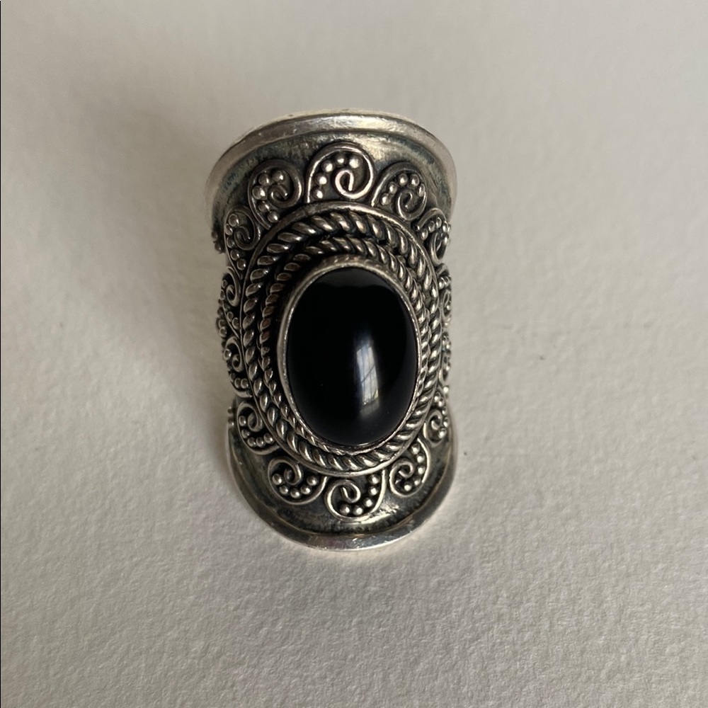 Sterling Silver and Onyx Ring